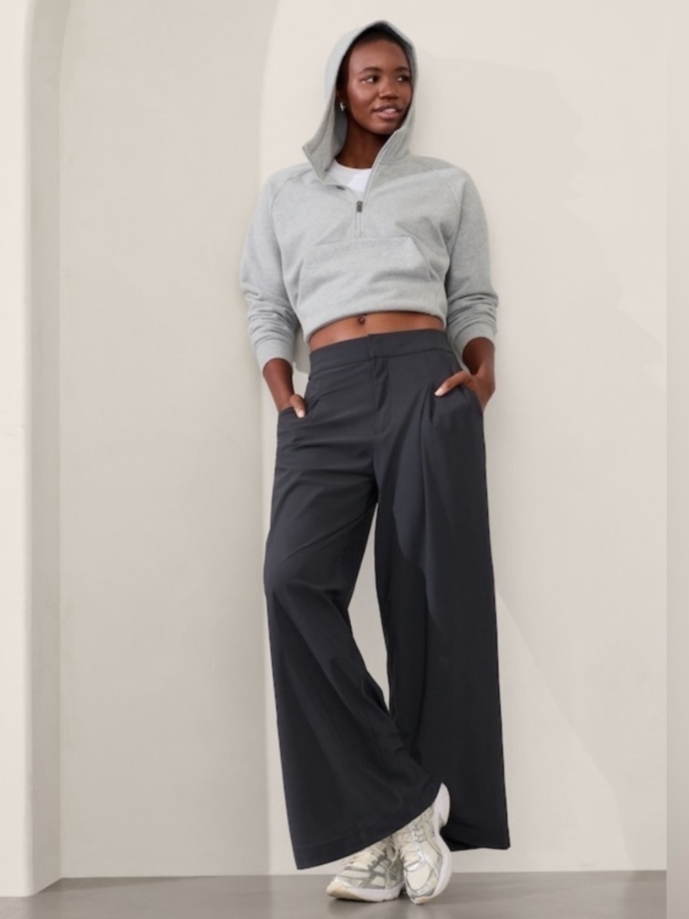 ATHLETA Black Wide Leg Trouser Pinnacle Style Women’s Sz 12